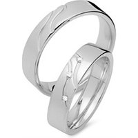 🦚 Eheringe 585er Weissgold 3 Diamanten 🦚 Eheringe 585er Weissgold 3 Diamanten