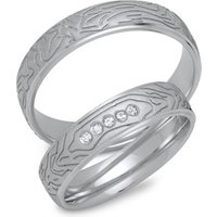 🦚 Trauringe 333er Weissgold 5 Diamanten 🦚 Trauringe 333er Weissgold 5 Diamanten