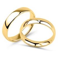 🦚 Gravierbare Trauringe aus 14-karätigem Gold mit Diamant 🦚 Gravierbare Trauringe aus 14-karätigem Gold mit Diamant