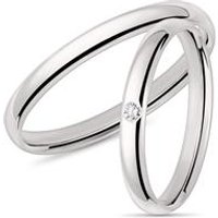 🦚 Eheringe aus 585er Weißgold mit Diamant 🦚 Eheringe aus 585er Weißgold mit Diamant