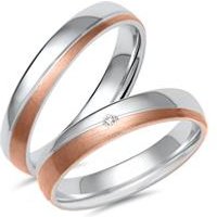 🦚 Trauringe aus Weiß- und Roségold mit Diamant 🦚 Trauringe aus Weiß- und Roségold mit Diamant