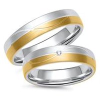 🦚 Eheringe aus Gelb- und Weißgold mit Diamant 🦚 Eheringe aus Gelb- und Weißgold mit Diamant
