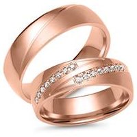 🦚 Eheringe aus Roségold mit 16 Diamanten 🦚 Eheringe aus Roségold mit 16 Diamanten