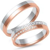 🦚 Trauringe aus Weiß- und Roségold mit 20 Diamanten 🦚 Trauringe aus Weiß- und Roségold mit 20 Diamanten