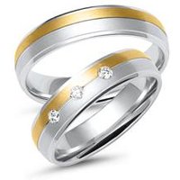 🦚 Trauringe aus Weiß- und Gelbgold mit 3 Brillanten 🦚 Trauringe aus Weiß- und Gelbgold mit 3 Brillanten