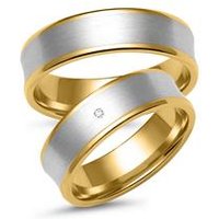 🦚 Eheringe aus Gelb- und Weißgold mit Diamant 🦚 Eheringe aus Gelb- und Weißgold mit Diamant