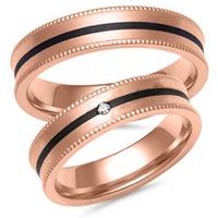 🦚 Trauringe aus Roségold und Carbon mit Diamant 🦚 Trauringe aus Roségold und Carbon mit Diamant