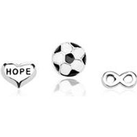 🦚 Floating Charm Set Fußball Sterlingsilber 🦚 Floating Charm Set Fußball Sterlingsilber