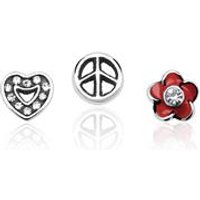 🦚 3er Set Floating Charms für Medaillons Silber 🦚 3er Set Floating Charms für Medaillons Silber