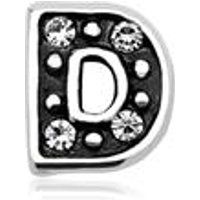 🦚 Buchstaben Charm D 925er Silber mit Zirkonia 🦚 Buchstaben Charm D 925er Silber mit Zirkonia