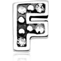 🦚 Buchstaben Charm F 925er Silber mit Zirkonia 🦚 Buchstaben Charm F 925er Silber mit Zirkonia