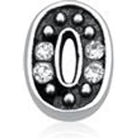 🦚 925er Silber Buchstaben Charm O mit Zirkonia 🦚 925er Silber Buchstaben Charm O mit Zirkonia