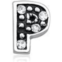 🦚 925er Silber Buchstaben Charm P mit Zirkonia 🦚 925er Silber Buchstaben Charm P mit Zirkonia