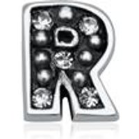 🦚 925er Silber Buchstaben Charm R mit Zirkonia 🦚 925er Silber Buchstaben Charm R mit Zirkonia