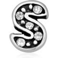 🦚 925er Silber Buchstaben Charm S mit Zirkonia 🦚 925er Silber Buchstaben Charm S mit Zirkonia