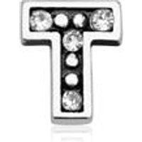 🦚 925er Silber Buchstaben Charm T mit Zirkonia 🦚 925er Silber Buchstaben Charm T mit Zirkonia