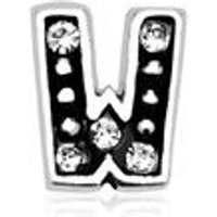 🦚 Charm Buchstabe W 925er Silber Zirkonia 🦚 Charm Buchstabe W 925er Silber Zirkonia