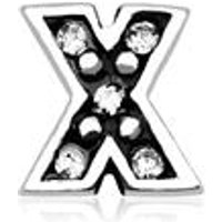 🦚 Charm Buchstabe X 925er Silber Zirkonia 🦚 Charm Buchstabe X 925er Silber Zirkonia