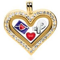 🦚 Set Herz Medaillon Charms 925er Silber gold 🦚 Set Herz Medaillon Charms 925er Silber gold