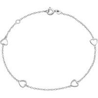 🦚 Damenarmband Herzen aus 14-karätigem Weißgold 🦚 Damenarmband Herzen aus 14-karätigem Weißgold