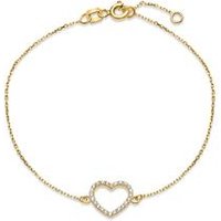 🦚 Herzarmband für Damen aus 9K Gold mit Zirkonia 🦚 Herzarmband für Damen aus 9K Gold mit Zirkonia