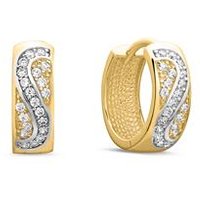 🦚 Polierte 333er Creolen: Gelbgold mit Zirkonia 🦚 Polierte 333er Creolen: Gelbgold mit Zirkonia