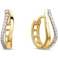 🦚 Polierte Goldcreolen: 333er Gelbgold Zirkonia 🦚 Polierte Goldcreolen: 333er Gelbgold Zirkonia