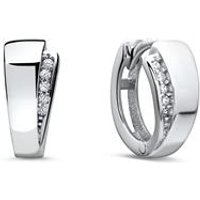 🦚 Creolen aus 333er Weißgold mit Zirkonia 🦚 Creolen aus 333er Weißgold mit Zirkonia