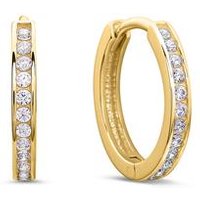 🦚 333er Gold Creolen mit weißen Zirkonia 🦚 333er Gold Creolen mit weißen Zirkonia