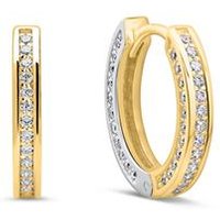 🦚 Creolen aus 333er Gelb- und Weißgold mit Zirkonia 🦚 Creolen aus 333er Gelb- und Weißgold mit Zirkonia