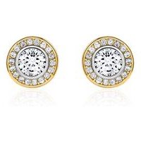 🦚 Ohrstecker für Damen aus 9K Gold mit Zirkonia 🦚 Ohrstecker für Damen aus 9K Gold mit Zirkonia