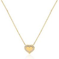 🦚 Gravur Herzkette für Damen aus 375er Gold mit Zirkonia 🦚 Gravur Herzkette für Damen aus 375er Gold mit Zirkonia