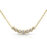 🦚 Halskette für Damen aus 375er Gold mit Zirkonia 🦚 Halskette für Damen aus 375er Gold mit Zirkonia