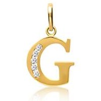 🦚 333er Gold Buchstabenanhänger G mit Zirkonia 🦚 333er Gold Buchstabenanhänger G mit Zirkonia