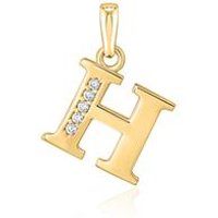🦚 333er Gold Buchstabenanhänger H mit Zirkonia 🦚 333er Gold Buchstabenanhänger H mit Zirkonia