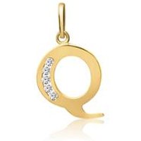 🦚 333er Gold Buchstabenanhänger Q mit Zirkonia 🦚 333er Gold Buchstabenanhänger Q mit Zirkonia