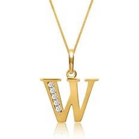 🦚 333er Goldkette Buchstabe W mit Zirkonia 🦚 333er Goldkette Buchstabe W mit Zirkonia