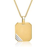 🦚 Kette mit eckigem Anhänger 333er Gold Bicolor 🦚 Kette mit eckigem Anhänger 333er Gold Bicolor