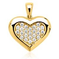 🦚 333er Goldanhänger Herz mit weißen Zirkonia 🦚 333er Goldanhänger Herz mit weißen Zirkonia