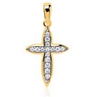 🦚 333er Gold-Kreuzanhänger mit Zirkoniabesatz 🦚 333er Gold-Kreuzanhänger mit Zirkoniabesatz