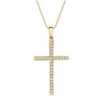 🦚 Kreuzkette aus 9-karätigem Gold mit Zirkonia 🦚 Kreuzkette aus 9-karätigem Gold mit Zirkonia