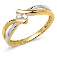 🦚 Gelb- & Weißgoldring mit Zirkonia 🦚 Gelb- & Weißgoldring mit Zirkonia