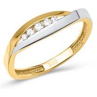 🦚 Gelb- & Weißgoldring mit Zirkoniasteinen 🦚 Gelb- & Weißgoldring mit Zirkoniasteinen