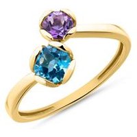 🦚 585er Goldring mit Blautopas und Amethyst 🦚 585er Goldring mit Blautopas und Amethyst