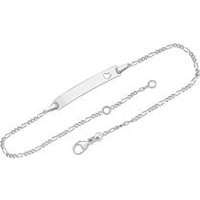 🦚 Gravierbares 375er Weißgold Armband mit Herz 🦚 Gravierbares 375er Weißgold Armband mit Herz