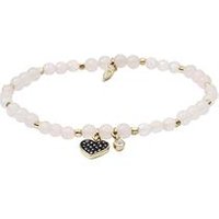 🦚 Rosenquarz Armband Vintage Motifs mit Herz gravierbar 🦚 Rosenquarz Armband Vintage Motifs mit Herz gravierbar