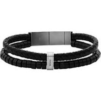 🦚 Vintage Casual Herrenarmband aus Edelstahl, Leder, Onyx 🦚 Vintage Casual Herrenarmband aus Edelstahl, Leder, Onyx
