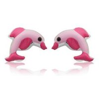 🦚 925 Silber Kinderohrstecker mit Delfinmotiv pink 🦚 925 Silber Kinderohrstecker mit Delfinmotiv pink