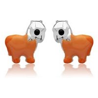 🦚 Kinderohrstecker 925 Silber Pferd orange 🦚 Kinderohrstecker 925 Silber Pferd orange
