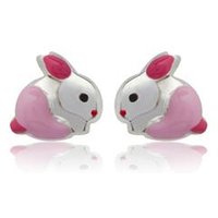 🦚 925 Silber Kinderohrstecker Hase pink 🦚 925 Silber Kinderohrstecker Hase pink